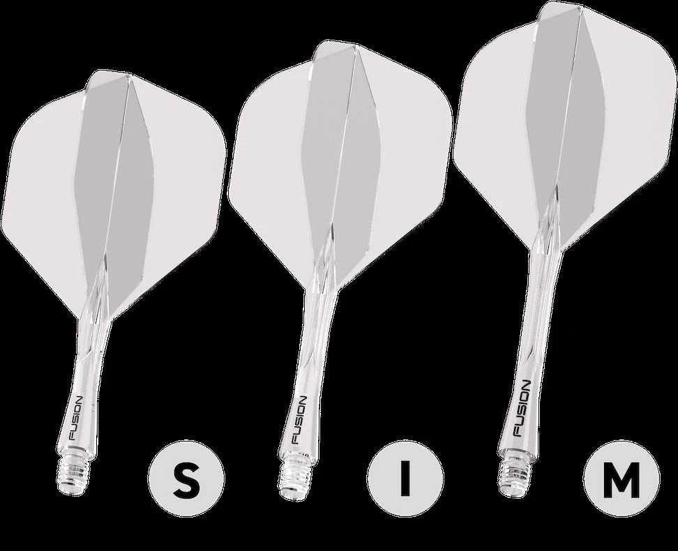 Winmau Fusion 2 standard - integruota kotelio ir standartinio sparnelio sistema, skaidrūs, ilgi