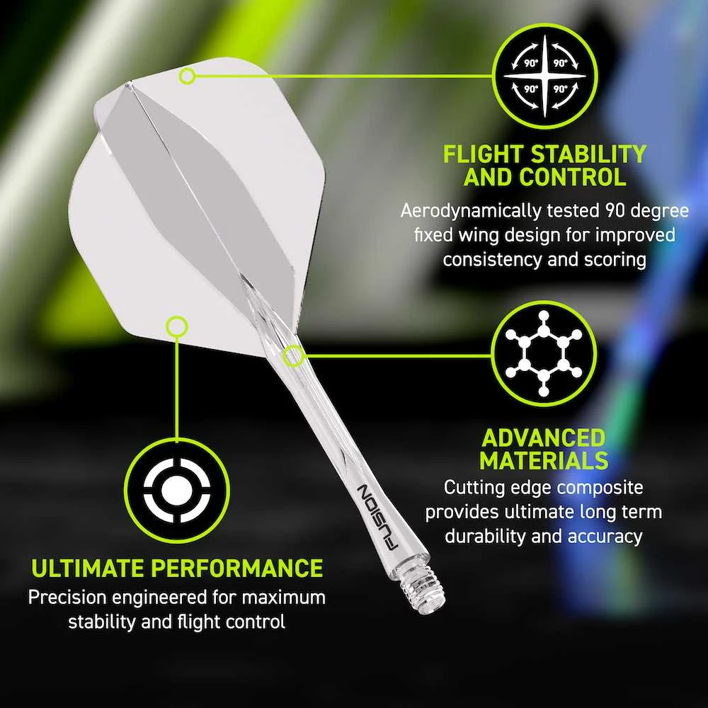 Winmau Fusion 2 standard - integruota kotelio ir standartinio sparnelio sistema, trumpi