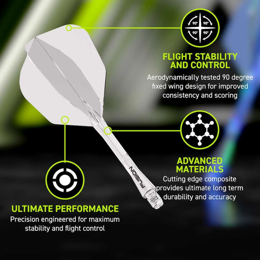 Winmau Fusion 6 shape - integruota kotelio ir sparnelio sistema, trumpi
