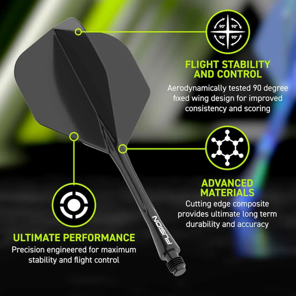 Winmau Fusion 6 shape - integruota kotelio ir sparnelio sistema, trumpi