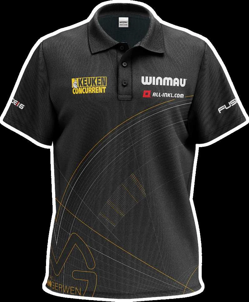 Winmau Michael van Gerwen riboto leidimo polo marškinėliai, XXL dydžio
