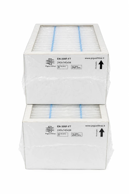Pigūsfiltrai Filtrų komplektas F7+F7, rekuperatoriui Ensy AHU 300HH (240x140x94)