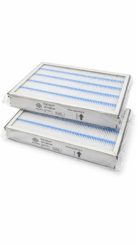 Pigūsfiltrai Filtrų komplektas F7+F7, rekuperatoriui Flexit Nordic S4 (365x247x31 mm)