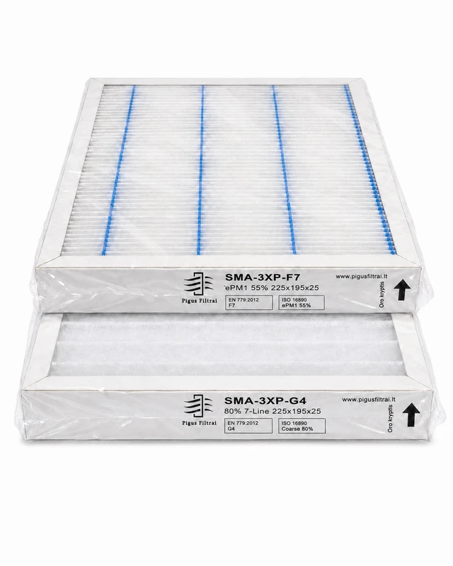 Pigūsfiltrai Filtrų komplektas F7+G4, rekuperatoriui Salda Smarty 3XP / 4XP (225x195x25 mm)