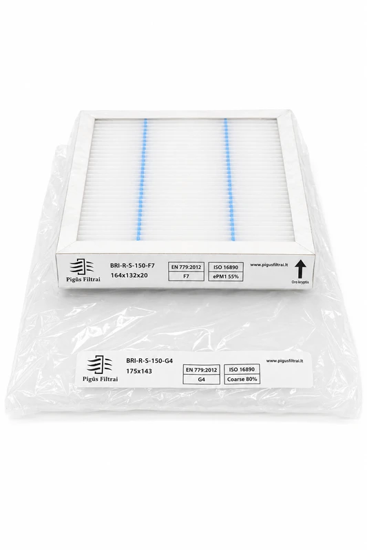Pigūsfiltrai Filtrų komplektas F7+G4, rekuperatoriui Brink Renovent Sky 150/200 (164x132x20 mm / 175x143x5 mm)