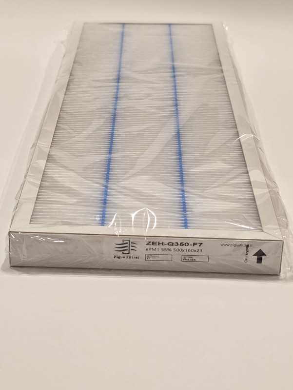 Pigūsfiltrai Filtrų komplektas F7+G4, rekuperatoriui Zehnder ComfoAir Q 350/450/600 (500x160x23 mm)