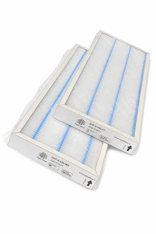 Pigūsfiltrai Filtrų komplektas F7+M5, rekuperatoriui Oxygen X-Air / Easy V400 / V400E / V500 / V500E / V600 (434x172x31 mm)
