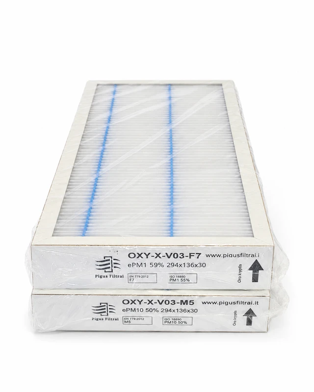 Pigūsfiltrai Filtrų komplektas F7+M5, rekuperatoriui Oxygen X-Air V200 / Easy V200 (O3) (294x136x30)