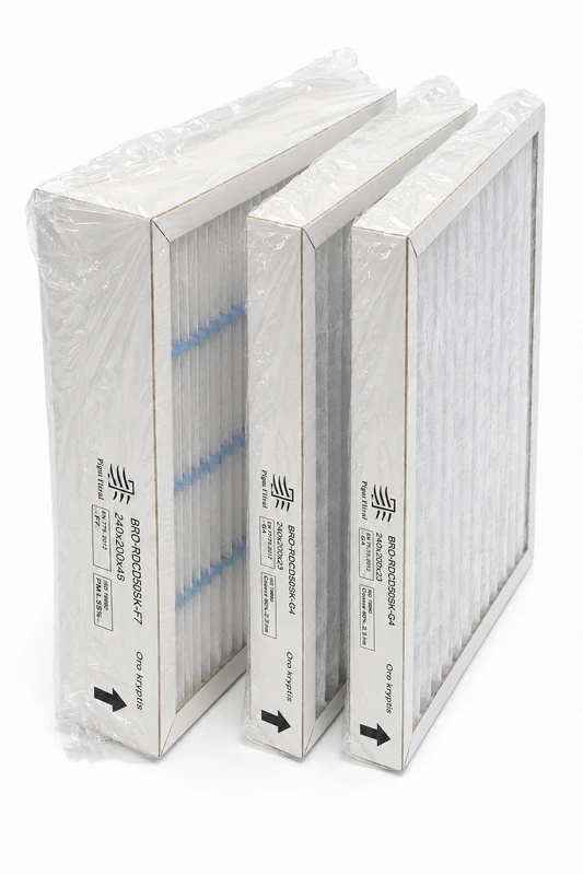 Pigūsfiltrai Filtrų komplektas G4+F7+G4, rekuperatoriui Brofer RDCD40SK/RDCD50SK (240x200x23 mm / 240x200x48 mm)