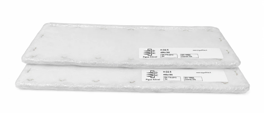 Pigūsfiltrai Filtrų komplektas G4+G4, rekuperatoriui Holtop D2.5 (466x180x5 mm)