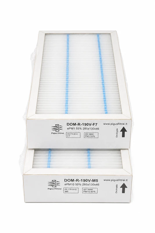 Pigūsfiltrai Filtrų komplektas M5+F7, rekuperatoriui Domekt R 190 V (285x130x46)