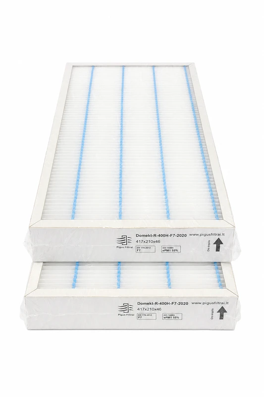 Pigūsfiltrai Filtrų komplektas M5+F7, rekuperatoriui Komfovent Domekt R 400 H C6M (417x210x46 mm)