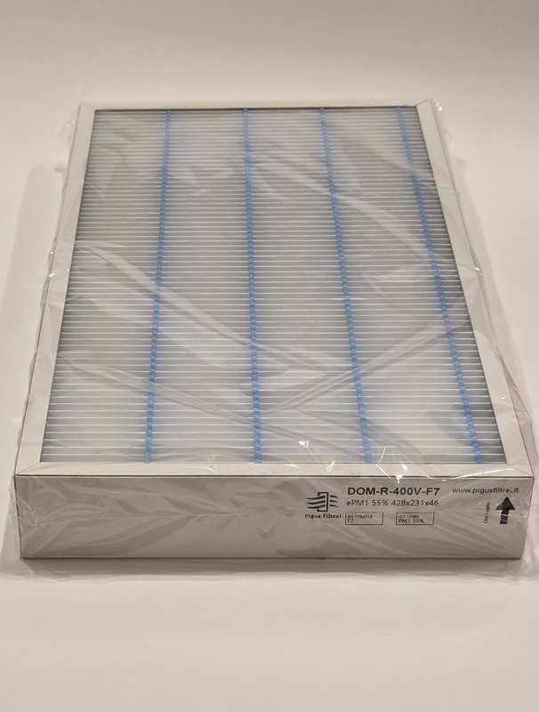 Pigūsfiltrai Filtrų komplektas M5+F7, rekuperatoriui Domekt R 400 V - nuo 2020m (428x234x46)