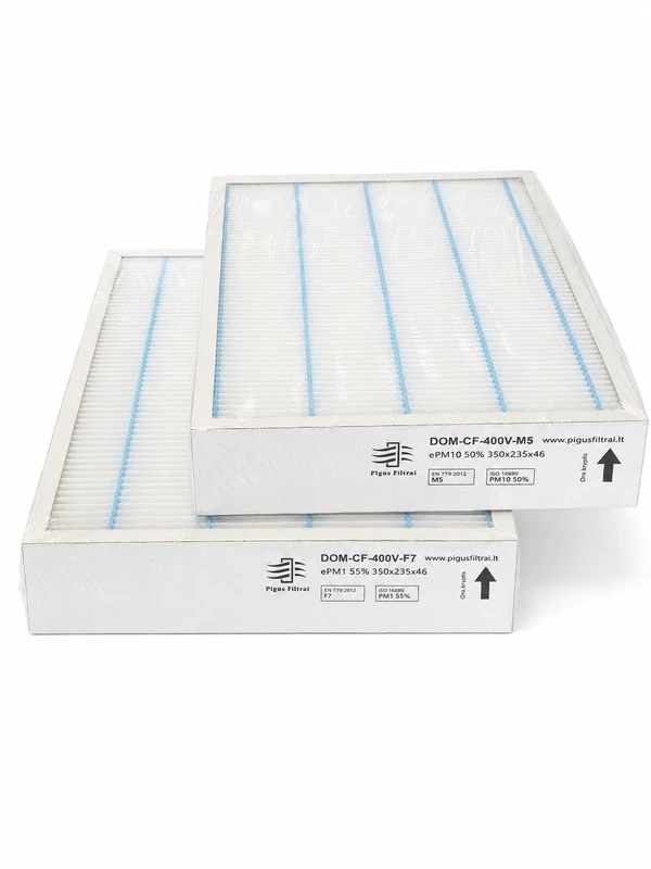 Pigūsfiltrai Filtrų komplektas M5+F7, rekuperatoriui Domekt CF 400V (350×235×46)