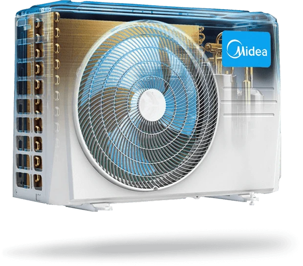 Šilumos siurblys oras-oras Midea XTREME HEAT MSAGBU-12HRFN8-QRD1GW(GA)/MOX201-12HFN8-QRD6GW 3,5/4,29 kW aprašymas - Prekės nuotrauka