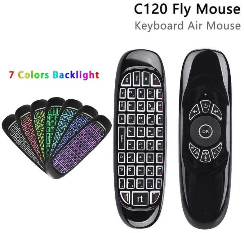 C120 air pelė Blacklit (tinka tv priedėliams - tv box)