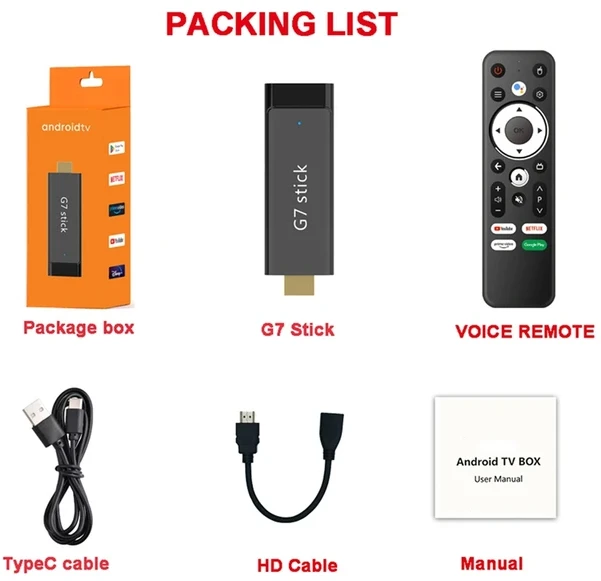 G7 stick 2/16GB TV priedėlis Amlogic S905Y4 Puikiai tinka Go 3 ir SMART IPTV