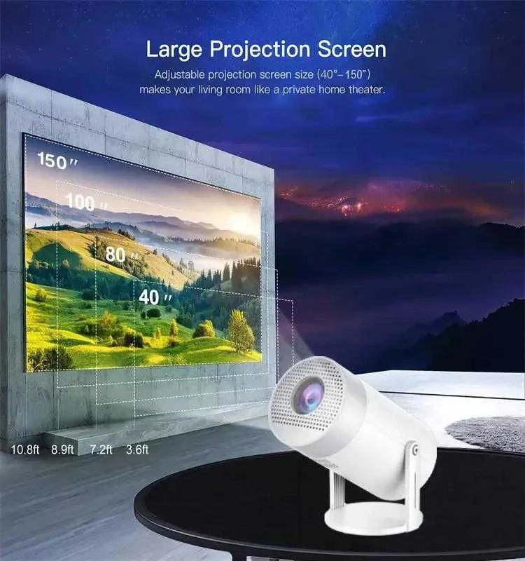 MG50 projektorius – nešiojamas 4K, Android TV 12.0, puikiai tinka Go3, YouTube, IPTV