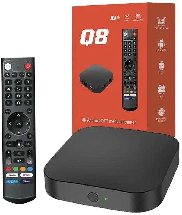 Q8 TV box priedėlis Android 11 4/32 GB. gerai veikia su Go3 ir Telia Play