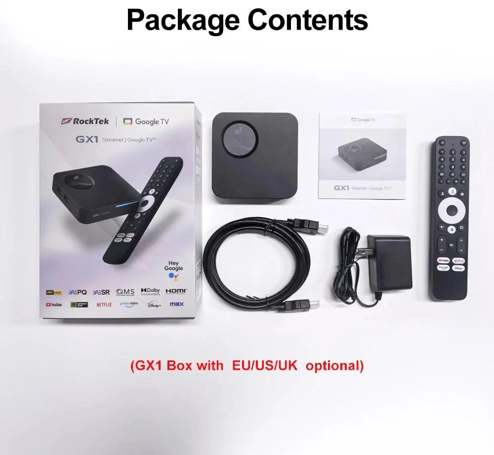 Vaizdo grotuvas RockTek GX1 – naujos kartos Google TV priedėlis su AI vaizdo apdorojimu