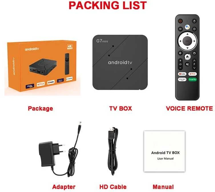 TV priedėlis G7 mini -Android 11.0-RAM/ROM 2/16GB - Gerai tinka Go3 ir SMART IPTV