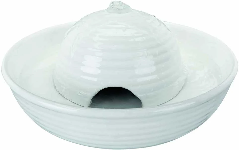 TRIXIE Vital Flow mini gyvūnų augintinių automatinė girdykla, keramikinė, baltos sp., 0,8 l/ø 24 × 10 cm