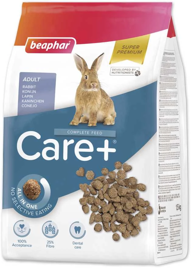 BEAPHAR Care+ Rabbit - triušių maistas - 1,5kg