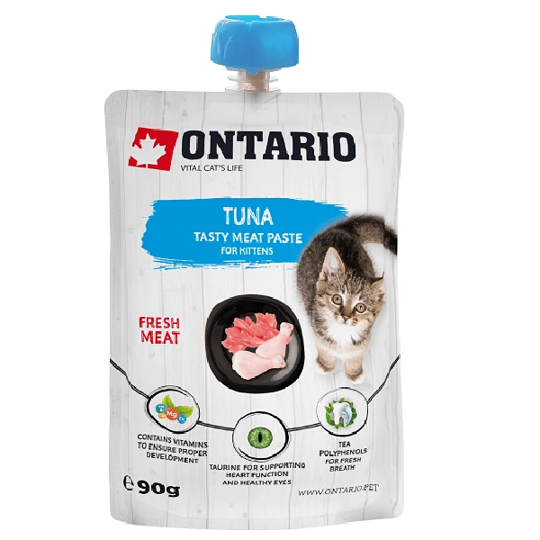 Ontario kačiukams skirtas tuno šviežios mėsos maistas 90 g (makaronai)