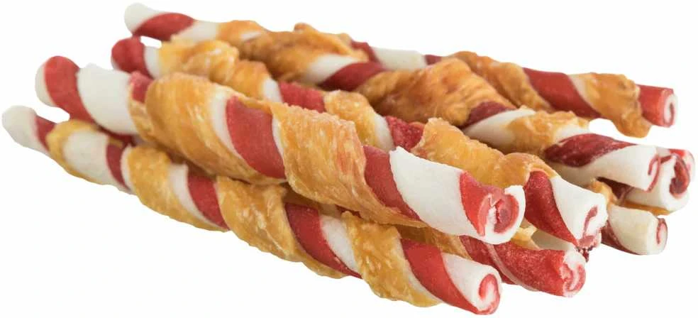 TRIXIE Denta Fun kepsninės vištienos kramtymo suktinukai, 12 cm, 10 vnt./80 g