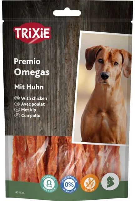 Trixie PREMIO Omega juostelės, vištiena, 100 g (pak.6)