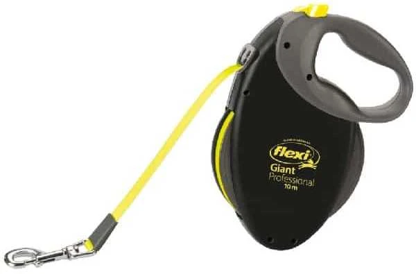 Flexi Giant Profesional Automatinis juostinis pavadėlis, 10 m / šunims iki 50kg / spalva: juoda ir pilka
