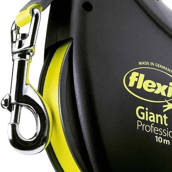 Flexi Giant Profesional Automatinis juostinis pavadėlis, 10 m / šunims iki 50kg / spalva: juoda ir pilka