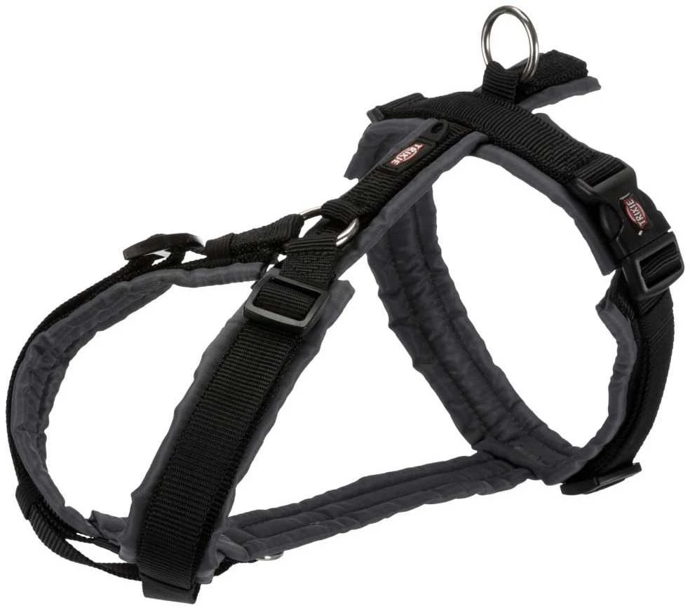 Trixie Premium Trekking Harness, M: 53–64 cm / 20 mm, juodas / grafitas