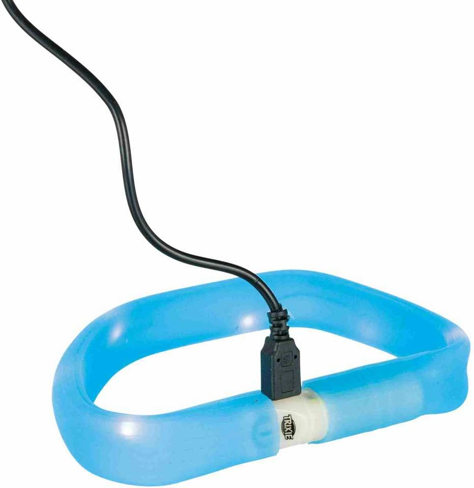 Trixie Per USB pakraunamas šviečiantis antkaklis M-L 50 cm mėlynos sp.