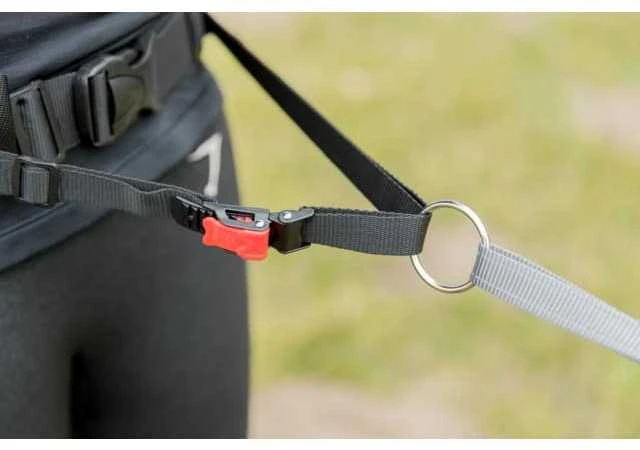 Trixie juosmens diržas bėgimui su pavadėliu, šunims, pilkas/juodas, diržas, diržas: 70–130 cm / 23 cm, pavadėlis: 1,15–1,50 m / 20 mm