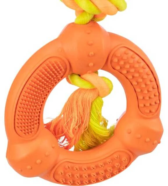 Trixie žiedas su virvele "Denta Fun", 12 cm / 41 cm