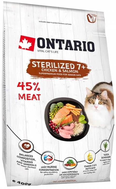 Ontario Ontarijo sterilizuotų kačių pašaras 7+ 0,4kg (sterilizuotiems kačiams 7+)