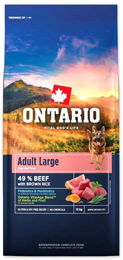 Ontario Adult Large jautiena & Brown ryžiai 12kg