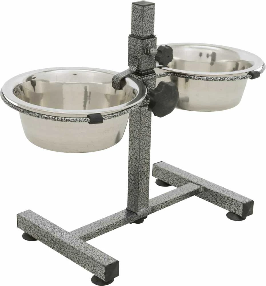 TRIXIE Stovas su dubenėliais, reg. aukštis, nerūd. plienas-metalas, 2x1.8 l, ø 21 cm
