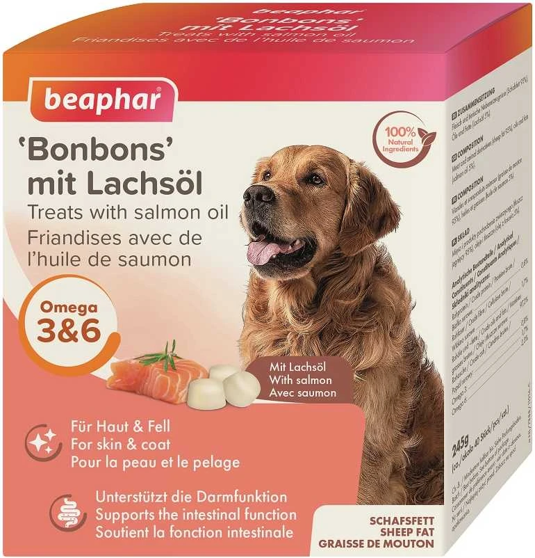 BEAPHAR LACHSOL BONBONS 245G - pralines su lašiša