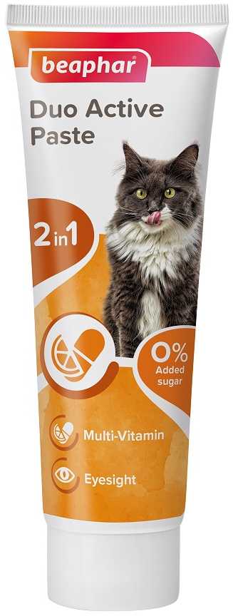 Beaphar Duo-Active cat paste 100g multivitamininė BIO-MOS pasta katėms