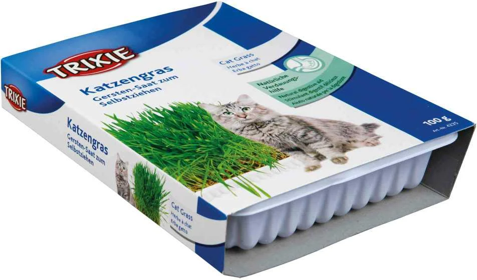 TRIXIE Žolė katėms, dubenėlyje apie 100 g (Miežiai)