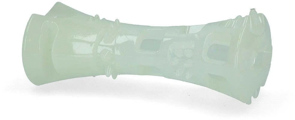 2 Glow kaulės gardžių skanėstų idėjos 15cm – fluorescencinis šviečiantis žaislas, skanėstus dozuojantis dizainas