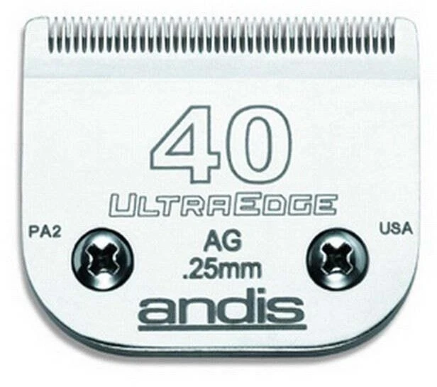 Andis UltraEdge No. 40 chirurginis ašmenys – 0.25mm tikslus plienas, ilgaamžė pjovimo briauna