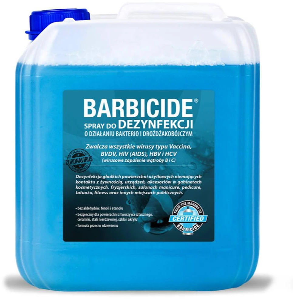 Barbicide Bekvapas dezinfekcijas šķidrums – Daugiafunkcinis paviršių higienos tirpalas, 5 l talpa