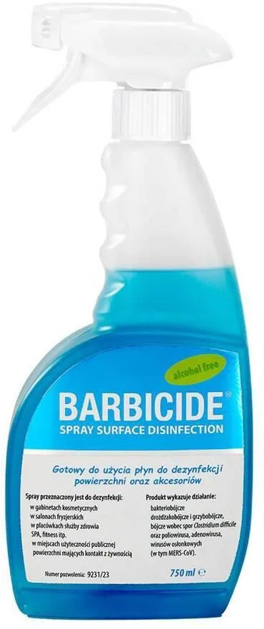 Barbicide paviršiaus dezinfekavimo purškalas – bekvapis 750 ml, greito poveikio higienos tirpalas