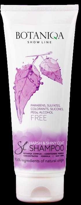 Botaniqa Show Line Harsh & Shiny Coat Šampūnas – 250ml, sustiprina tekstūrą ir blizgesį