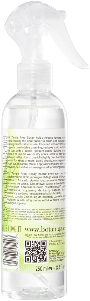 Botaniqa Tangle Free Avocado Purškiklis priemonė sąvėlų iššukavimui, 250 ml