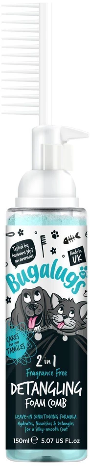 Bugalugs 2in1 Detangling Putos – Bekvapių, 150ml, lengvai šukuojama formulė