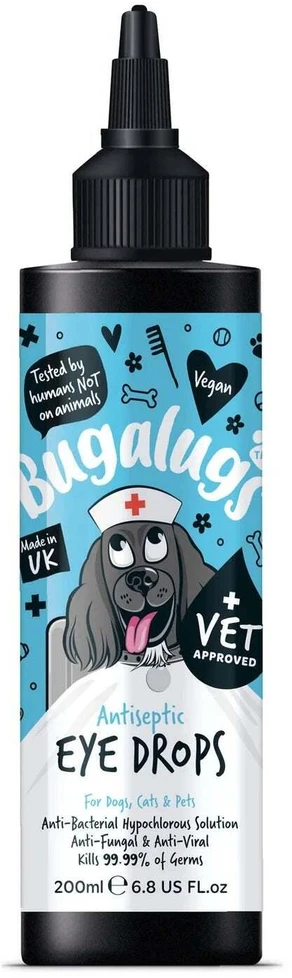 Bugalugs Antiseptiniai akių lašai 200ml – Švelni valomoji formulė su raminančiu poveikiu